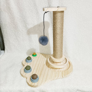 Unleash the Fun with the Solid Wood Pet Turntable Interactive Toy!