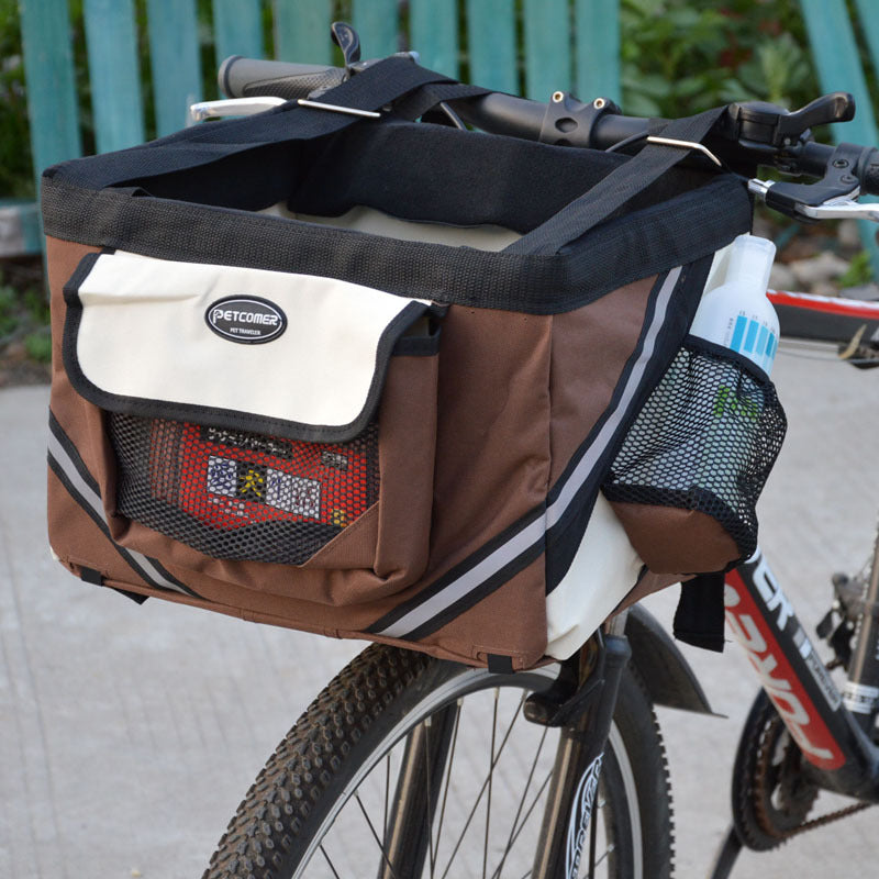 Explore the Outdoors with Your Furry Friend: The Front Handlebar Pet Bicycle Carrier Basket